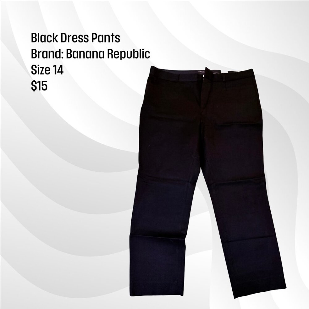 Black Dress Pants Banana Republic Size 14 Straight Leg